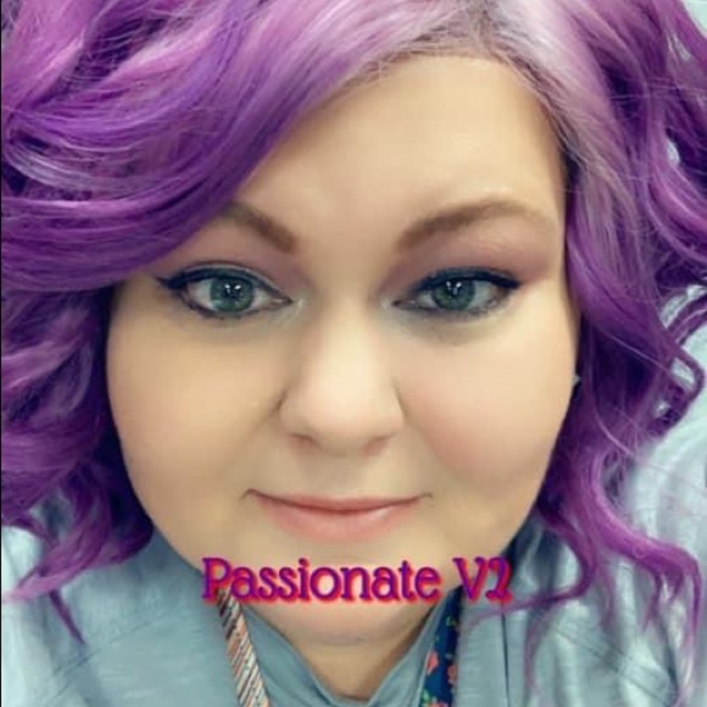 First Wig is named Shameless. She has a dark shadow root and soft purple ends. - Picture 2 of 2
